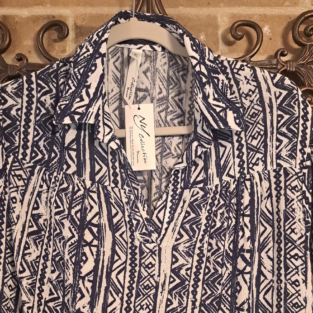 NWT Womens Size 1X Drop Waist Dress With Pockets By NY Collection